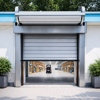 Porte à enroulement rapide en aluminium rigide, système d'isolation thermique avec rail courbé en S pour usage industriel en entrepôt