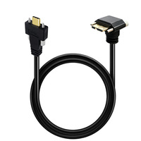Câble USB 3.0 B mâle blindé à visser, multi-angles, avec verrouillage Type-C mâle, charge rapide 3A, en PVC, pour téléphone portable