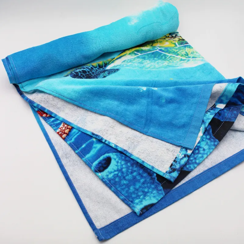 Asciugamano da spiaggia di lusso in cotone 100% di alta qualità 75x150CM con stampa reattiva personalizzata asciugamano all'ingrosso