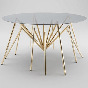 AK Brass Handmade <b>Round</b> Iron Metal Coffee <b>Table</b> <b>Gold</b> Finish with Glass Top for Home Hotel Living Room Furniture - Product Image 4