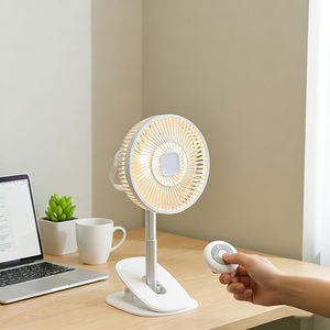 2026 Retractable USB Desk <strong>Fan</strong> Light Mountable Wall Portable <strong>Rechargeable</strong> USB Clip <strong>Fan</strong> Remote Control for Household Outdoor Use - Product Image 2