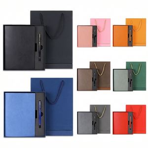 Custom Logo Men's Business Gift <b>Set</b> Leather <b>Notebook</b> with <b>Pen</b> Luxury Corporate Promotion Gift for Client Employee Bulk Wholesale - Product Image 2