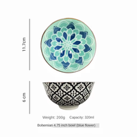 Nouvelles idées de produits 2025, style bohème, écologique, durable, ensemble de vaisselle en céramique 4 pièces, boîte cadeau