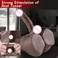 Juguete Sexual Realista de Medio Cuerpo Masculino de TPE de 2.7 kg con Consolador, Gran Trasero Artificial, Juguete Sexual para Adultos para Mujeres, Juguete para Masturbarse