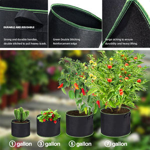 Бесплатные образцы 5, 7, 10, 15, 25, 30, 100 галлонов, фетровые пакеты, 400 г, утолщенные тканевые горшки, тканевые горшки для выращивания 400 галлонов - Product Image 3