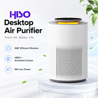 Purificateur d'air mini HEPA en gros, logo personnalisé OEM, 6W 12V, prise US/EU, filtre à charbon actif, veilleuse, verrouillage enfant, chambre à coucher, maison