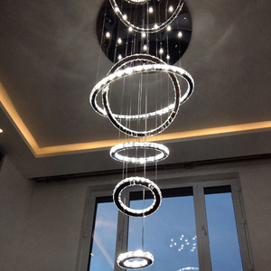 JYLIGHTING 2-Ring LED Kristall-Wanhänger Hanglicht modern Restaurant Kronleuchter Indoor Home Hotel Bar Schlafzimmer Esszimmer 220 V - Product Image 6