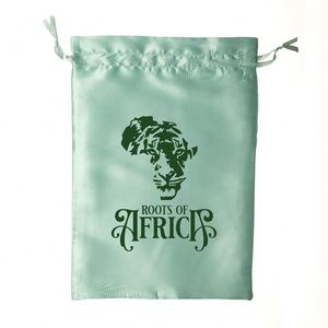 Pochette en satin noir personnalisée avec cordon de serrage pour extensions de cheveux et perruques, biodégradable avec logo personnalisé pour emballage cadeau - Product Image 3