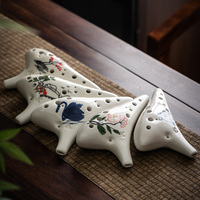 Professional 12 Hole Alto C Ceramic Ocarina Handmade Clay Wind Instrument Hand Painted Customized Color Size for Music Lovers