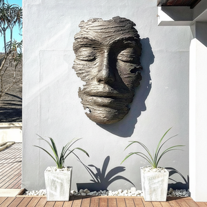 Grandes décorations murales extérieures en <span class=keywords><strong>métal</strong></span> patiné bronze, sculpture de visage à vendre - Product Image 2