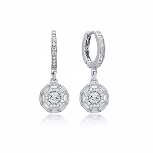 Pendientes colgantes de Plata de Ley 925 con piedra de circón, joyería turca de diseño delicado, Baguette, venta al por mayor - Product Image 2