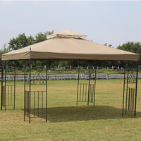 Tente de jardin 10x10 avec structure en fer et moustiquaires latérales intégrales pour patio et jardin