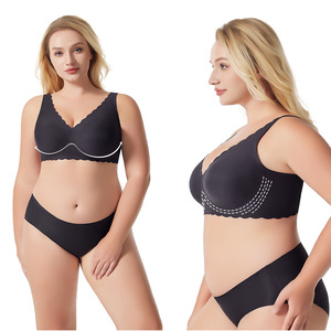 Sujetador sin costuras de gelatina de talla grande para mujer, con diseño de ondas góticas y fruncido para evitar la flacidez - Product Image 4