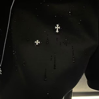 Kaos Raglan Pria 100% Polyester Cepat Kering Rajutan Desain Rhinestone Custom Olahraga Bernapas Slim Fit Pour Homme