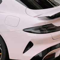 Vinilo para Automóviles sin Burbujas, Vinilo Brillante Color Rosa Cristal, Adhesivo de PVC para Carrocería
