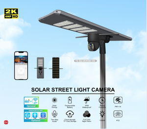 ไฟถนนพลังงานแสงอาทิตย์แบบบูรณาการ300W 400W 450W ไฟ LED พร้อมกล้อง HD โทรศัพท์มือถือตรวจสอบระยะไกลกล้องวงจรปิด - Product Image 2