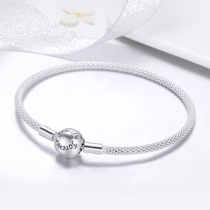 Pulsera de Plata de Ley 925 para Mujer, Brazalete de Cadena DIY con Iniciales, Amor Eterno, para Creación de Joyas - Product Image 2