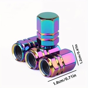 Iridescent Hexagonal Valve <b>Caps</b> For Car And Bicycle Tires American Mouth Tubeless <b>Dust</b> <b>Cap</b> Copper Material - Product Image 4