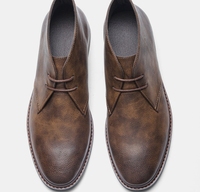 Bottes tactiques classiques d'extérieur, chaussures habillées décontractées Oxford pour hommes avec bout rond, à enfiler, rehaussantes, pour le bureau