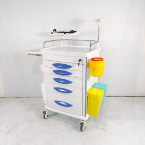 Chariot d'urgence mobile pour hôpital avec tiroirs <span class=keywords><strong>de</strong></span> rangement multi-niveaux et roues silencieuses pour une intervention rapide au chevet du patient - Product Image 4