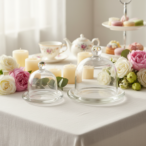 Plateau de présentation jetable transparent en verre pour gâteaux, idéal pour la conservation des aliments lors de fêtes, anti-poussière - Product Image 3