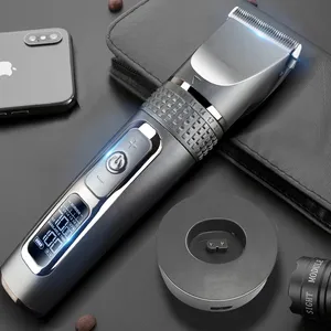 Pemangkas Rambut Profesional 10W, Pemangkas Rambut Profesional Dapat Dicuci Isi Ulang USB 2000MAh dengan Kepala Pemotong Baja Karbon