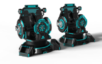 Cinéma de réalité virtuelle 9DVR Dark Mars Starship, simulateur de montagnes russes 360°, machine de jeu multijoueur à monnayeur, sièges 9DVR