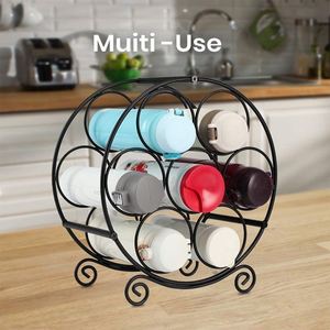 7 Bottles Freestanding Countertop Metal Small Table Top Wine <b>Rack</b> <b>Drink</b> Organizer Bottle Holder Kitchen Organizers and Storage - Product Image 4