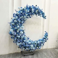 Arche de fleurs artificielles en tissu de soie écologique Blue Moon pour décorations de cérémonie de mariage, anniversaire, baby shower et événements