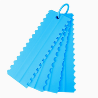 Ensemble de 4 grattoirs en plastique, peigne à contour pour gâteau, grattoir à fondant, décoration de gâteau, lisseur carré, grattoir à contour