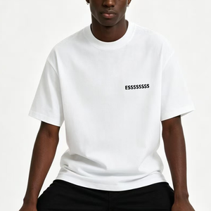 T-shirt personnalisé ESS en gros 300 g/m² pour hommes, motif graphique surdimensionné sur t-shirts décontractés vierges en coton tricoté 100 %, disponible en plusieurs couleurs - Product Image 3