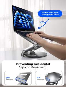 <span class=keywords><strong>Support</strong></span> d'<span class=keywords><strong>ordinateur</strong></span> <span class=keywords><strong>portable</strong></span> pivotant LISEN, <span class=keywords><strong>support</strong></span> pour <span class=keywords><strong>ordinateur</strong></span> <span class=keywords><strong>portable</strong></span> rotatif à 360 degrés, <span class=keywords><strong>support</strong></span> de bureau <span class=keywords><strong>ventilé</strong></span> pour espace de travail collaboratif - Product Image 4