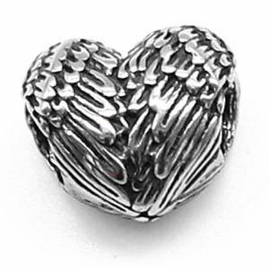 Cuentas espaciadoras de acero inoxidable con forma de corazón de ángel de Yunnique para hacer pulseras, accesorios de joyería DIY - Product Image 2