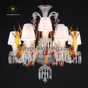 Lustre en cristal K9 <span class=keywords><strong>de</strong></span> luxe français, cerf rond, étrange, zenith, pendentif en verre, interrupteur, restaurant, <span class=keywords><strong>bar</strong></span>, comprend une ampoule électrique - Product Image 2