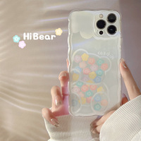 Coque de téléphone à bords ondulés motif floral, disponible en gros et en dropshipping, compatible avec iPhone X/11/13/14 Pro Max/15/16