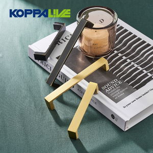 Koppalive مقابض أبواب خزانة مطبخ مستطيلية متعاقدة مع أثاث أسود ذهبي مقابض سحب من النحاس المصقول - Product Image 2
