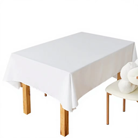 Wasserdichte, Ölbeständige, Hitzebeständige, Umweltfreundliche Weiße Polyester-Tischdecke in Gewerbequalität, Auslaufsicher für Zuhause und Hotel