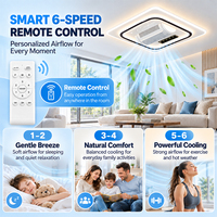 Ventilateur de plafond sans pales en métal moderne silencieux de style nordique avec lumière, télécommande, moteur AC, 60 pouces