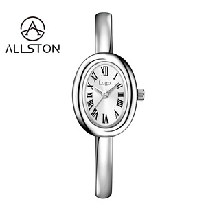 Montre-bracelet Allston de luxe pour femme, style sport <span class=keywords><strong>et</strong></span> mode, vintage antique, ovale, à <span class=keywords><strong>manchette</strong></span> ouverte, en or, à quartz, avec échelle simple à chiffres romains - Product Image 6
