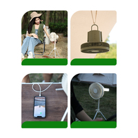 Ventilateur de table portable rechargeable 10000mah avec trépied, batterie externe, mini ventilateur de plafond pour le camping en plein air avec lumière LED
