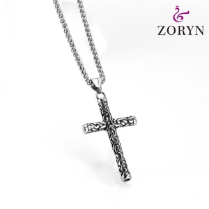 Colliers pendentifs croix celtique vintage en acier inoxydable, bijoux de mode gothiques punk religieux viking en acier titane pour hommes - Product Image 3