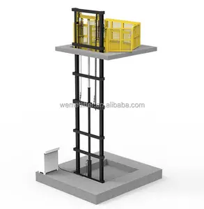 small goods lift freight elevator hydraulic cargo lift guide rail lift platform for sale