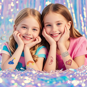 Nuovi stili di <span class=keywords><strong>tatuaggi</strong></span> temporanei con Glitter multicolore creativi per la pittura del corpo per bambini Set di adesivi regalo in carta - Product Image 4