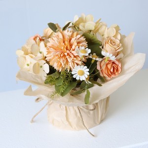 Haiyi Artificial Flowers Rose Chamomile Silk Flower Wedding Home Decor 30cm Wall Hanging <b>Wreath</b> - Product Image 1