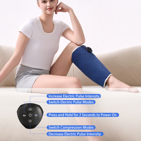 Masseur de jambes sans fil avec compression d'air pulsée, batterie intégrée, minuterie réglable, masseur de mollets pour la circulation et le confort musculaire