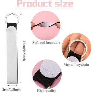 Sublimation Wristlet Keychain Black Neoprene Wristlet Strap Sublimation Wrist <b>Lanyard</b> Keychain <b>Holder</b> for DIY Crafts Girls - Product Image 2