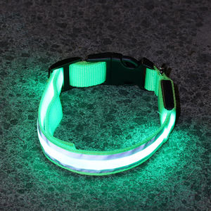 Batería brillante perro Collar LED mascota Collar intermitente luminoso Nylon Simple clásico noche seguridad collar brillo oscuro - Product Image 3