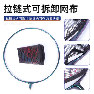 Cabeza de red de pesca de aleación de aluminio con malla fina recubierta de 25 cm y 30 cm, accesorio de pesca de alta resistencia - Product Image 4