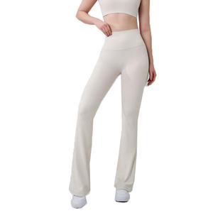 Pantalons de yoga sans couture à taille haute pour femmes, personnalisés par OEM, extensible dans 4 directions, évasé, pour la salle de sport, la remise en forme, le yoga - Product Image 5