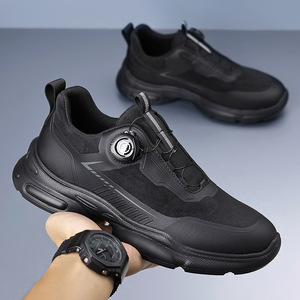รองเท้าลำลองสไตล์สปอร์ตสำหรับผู้ชาย สีดำ พื้นหนา บุขนด้านใน รองรับแรงกระแทก รุ่นหนา สำหรับวัยรุ่น ฤดูใบไม้ผลิ ฤดูใบไม้ร่วง ปี 2025 - Product Image 1